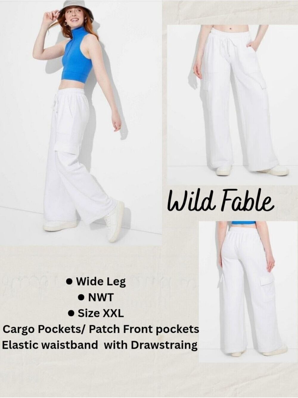 Wild Fable White Wideleg Sweatpants Size XXL
